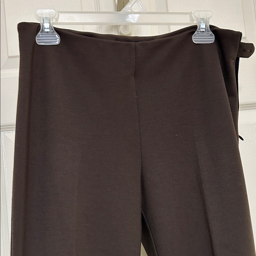 Premise Chocolate Straight Leg Pants Dressy or Casual Closet Staple Side Zip 8